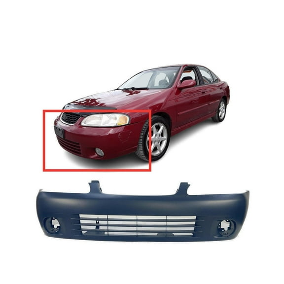 DCP Front Bumper Cover For 2000-2003 Nissan Sentra w Fog light holes F20225M125