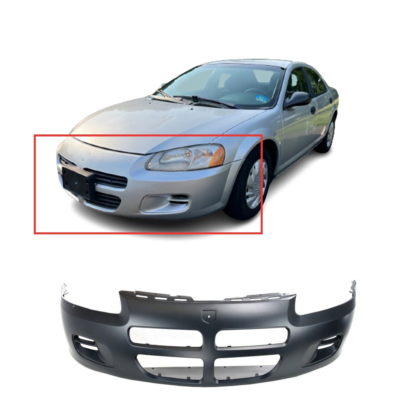 DCP Front Bumper Cover For 2001-2003 Dodge Stratus Sedan ES R/T SE SXT ...