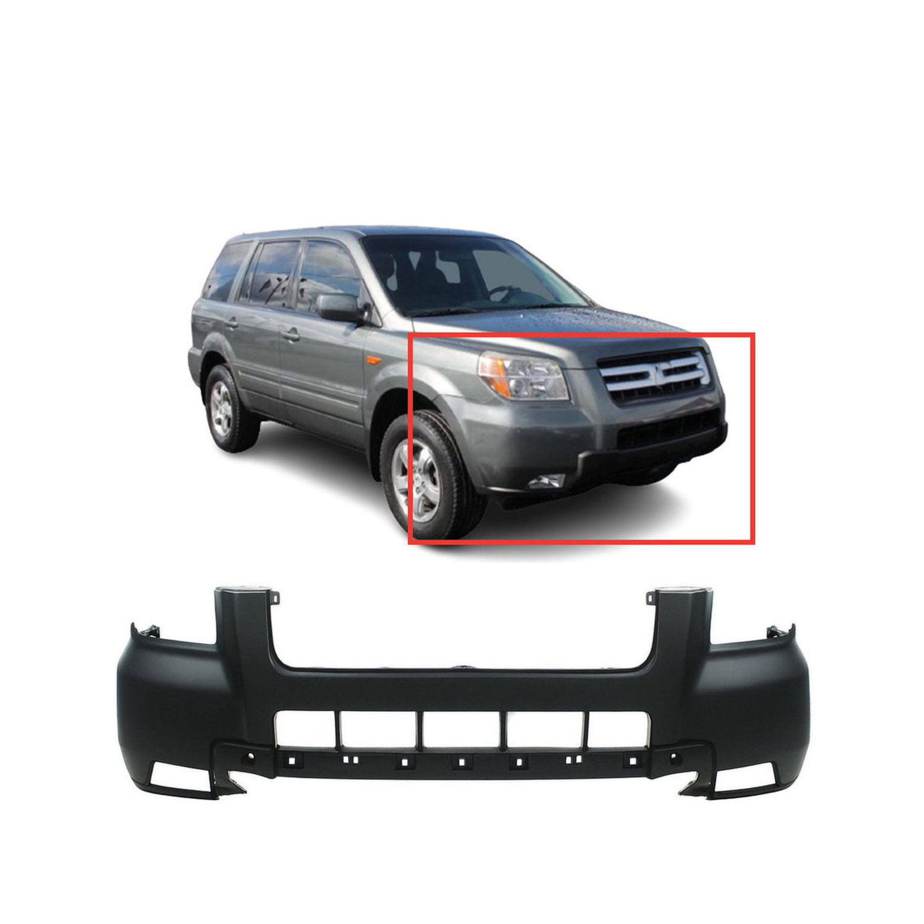 TopAlpha Front Bumper Fog Light Cover – Driver Left Side For Honda Pilot 2016-2018 (Textured Black)