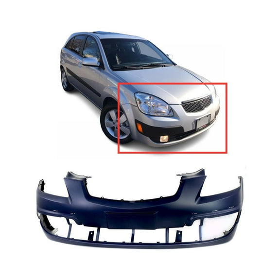 DCP Front Bumper Cover For 2006-2009 Kia Rio Rio5 w Fog Light Holes Base EX LX SX