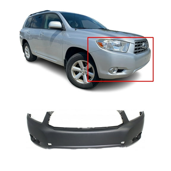 DCP Front Bumper Cover For 2008-2010 Toyota Highlander Primed TO1000338