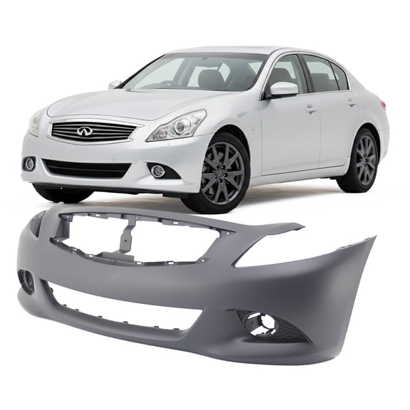 DCP Front Bumper Cover For 2010-2013 Infiniti G37 Sedan Base/Journey w Fog holes