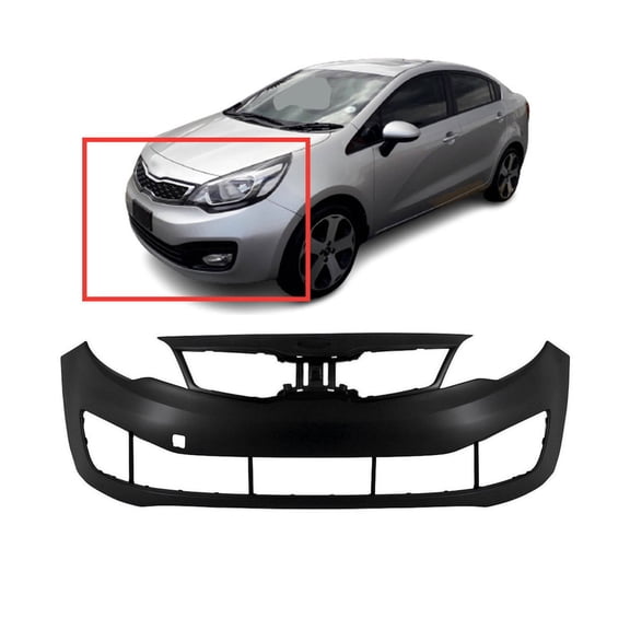DCP Front Bumper Cover For 2012-2015 Kia Rio Sedan w/ fog lamp holes LX SX EX