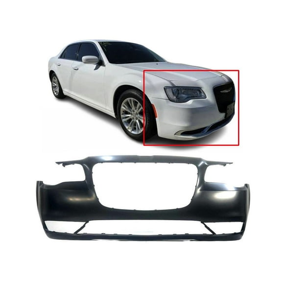 DCP Front Bumper Cover For 2015-2023 Chrysler 300 W/O Park Holes Primed CH1000A21