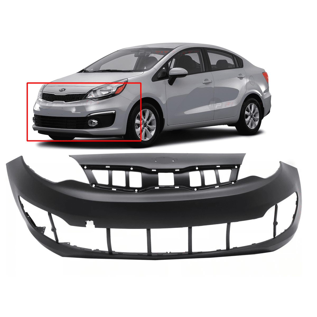 DCP Front Bumper Cover For 2016-2017 Kia Rio Primed KI1000177 - Walmart.com