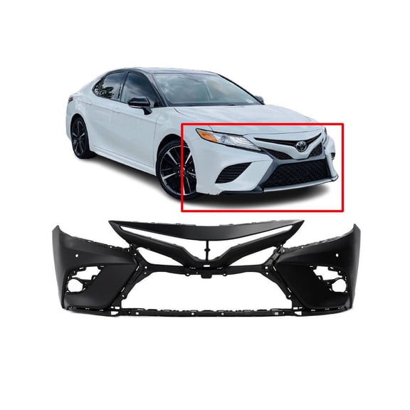 DCP Front Bumper Cover For 2018-2020 Toyota Camry W/Park Holes Primed TO1000437