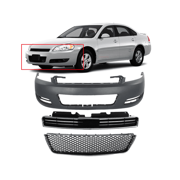DCP Front Bumper Cover & Grille Kit For Chevrolet Impala 2006-2013 LS LT LTZ Plc