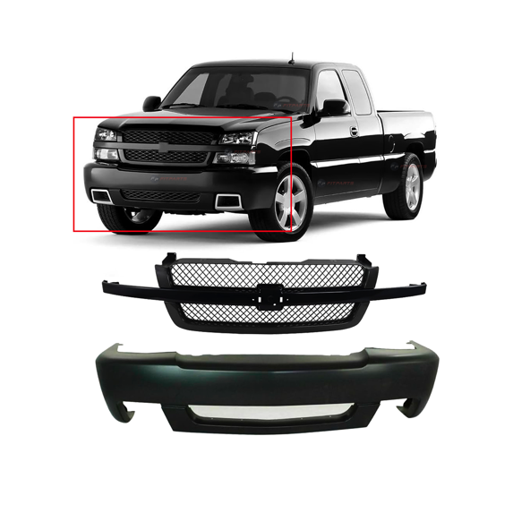 DCP Front Bumper Cover & Grille Kit For Chevrolet Silverado 1500 2003-2007 SS Only