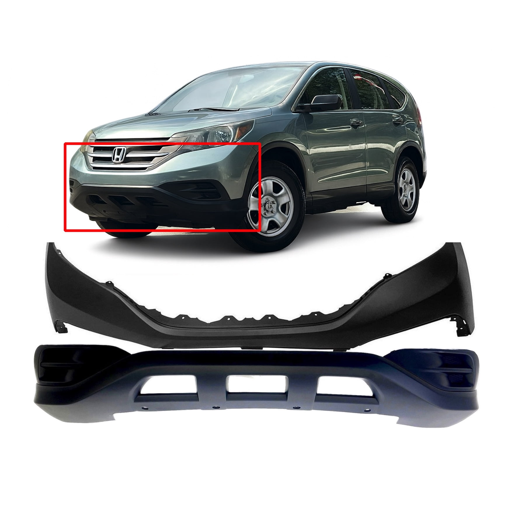 DCP Front Bumper Cover Kit for 2012-2014 Honda CR-V HO1014100 HO1015108