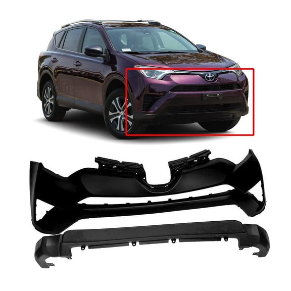 DCP Front Bumper Cover Kit for 2016-2018 Toyota RAV4 TO1014105 TO1095207