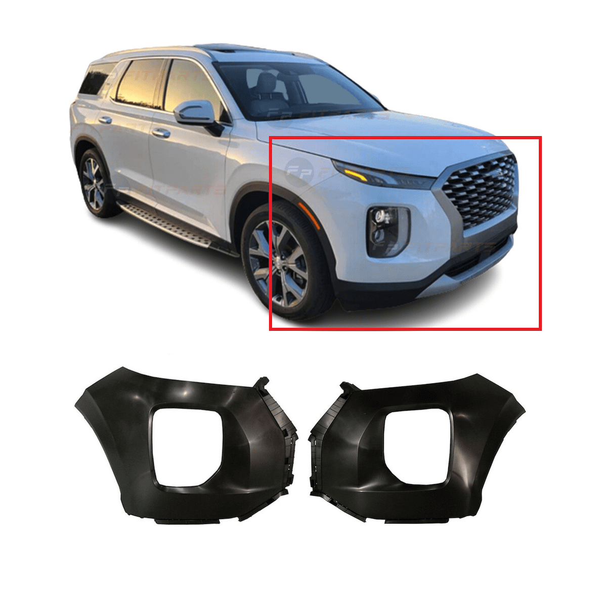 DCP Front Bumper Cover Left/Right Kit For 2020-2022 Hyundai Palisade ...