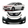 DCP Front Bumper Cover and Grille Set Kit For Honda Civic 20132015
