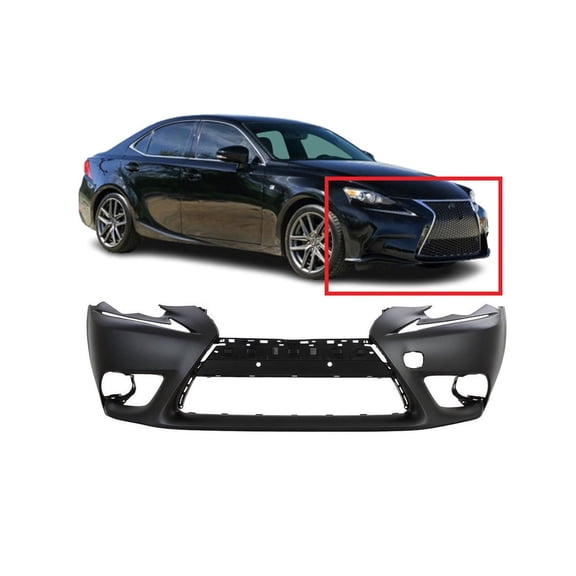 DCP Front Bumper Cover for 2014-2016 Lexus IS250 IS350 w/Fog Light Holes 521195E904