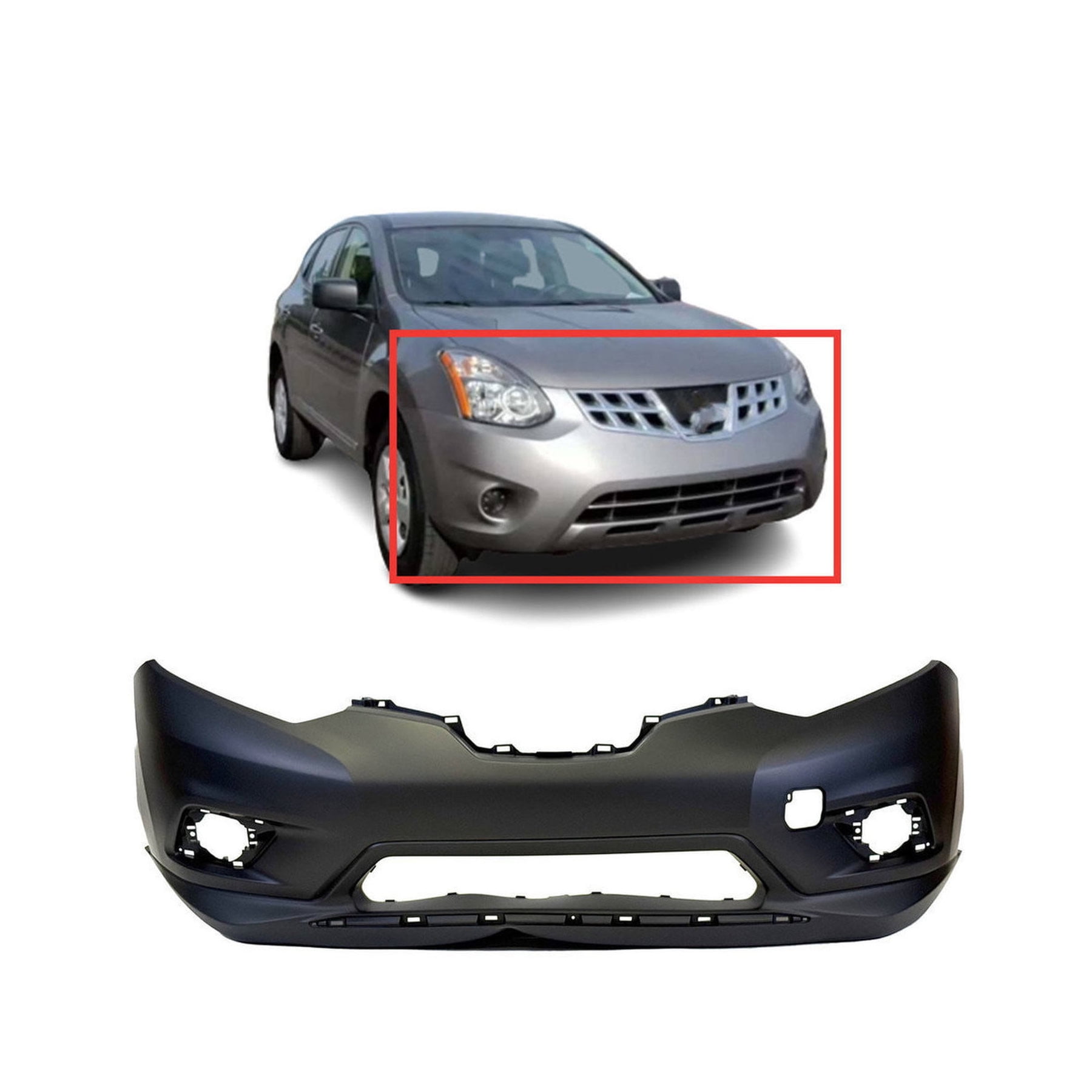 DCP Front Bumper Cover for 2014-2016 Nissan Rogue S SL SV Sense 620224BA0H NI1000293