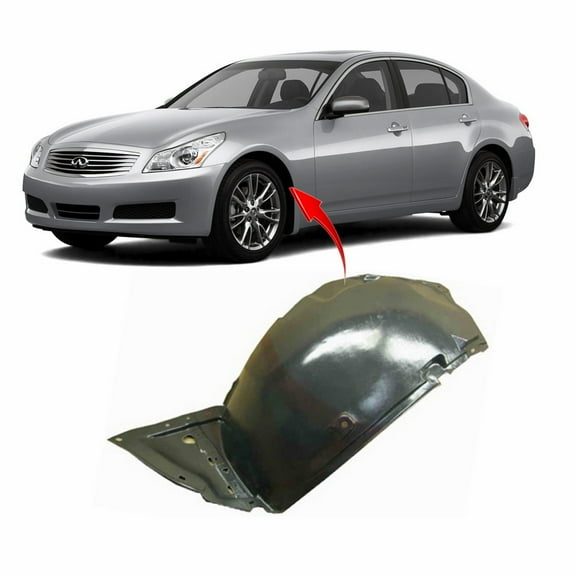 DCP Front Left Driver Side Fender Liner For 2007-2012 Infiniti G25/G35/G37 IN1248116