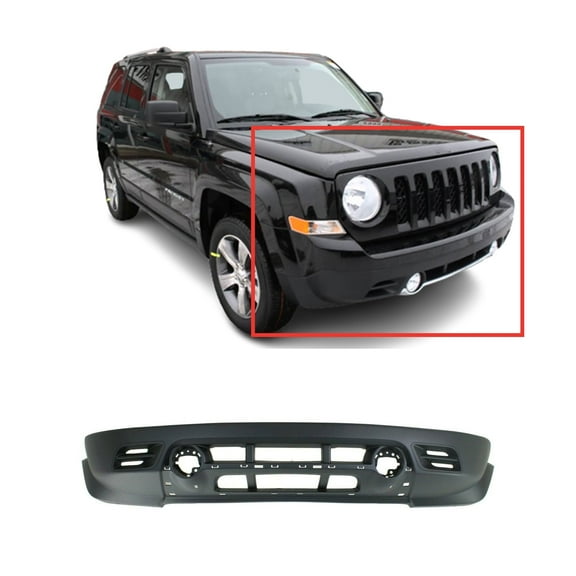 DCP Front Lower Bumper Cover For 2011-17 Jeep Patriot w/Fog Light/Mldg Hole Textured