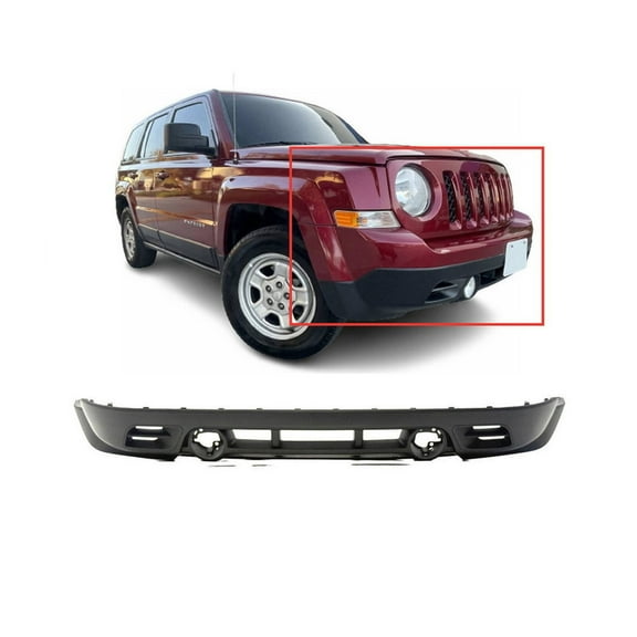 DCP Front Lower Bumper Cover For 2011-2017 Jeep Patriot Plastic Textured W Fog holes