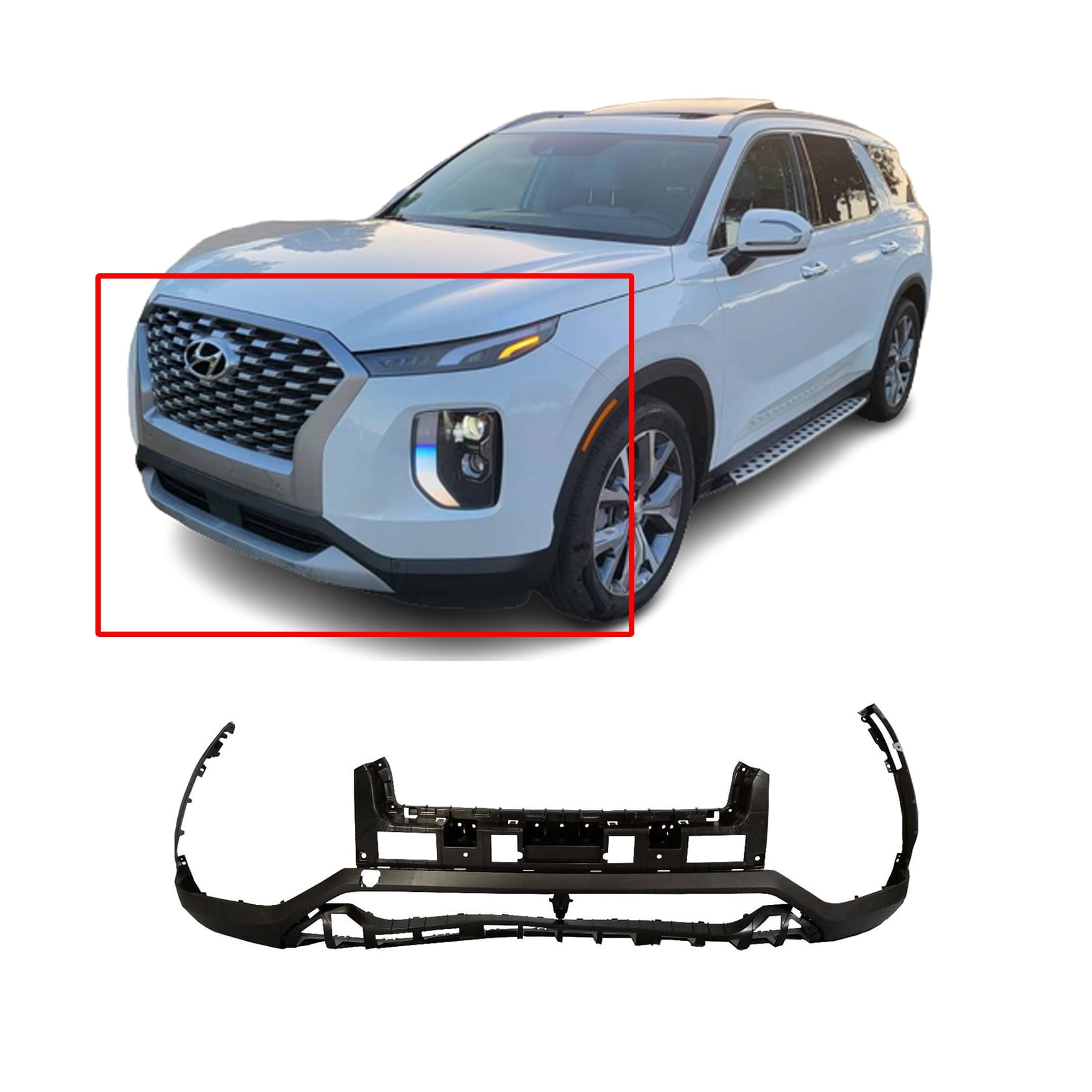 DCP Front Lower Bumper Cover For 2020-2022 Hyundai Palisade Primed ...