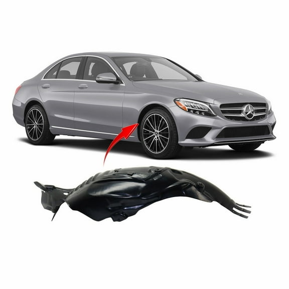 DCP Front Passenger Side Fender Liner For 2015-2020 Mercedes C-Class MB1249181