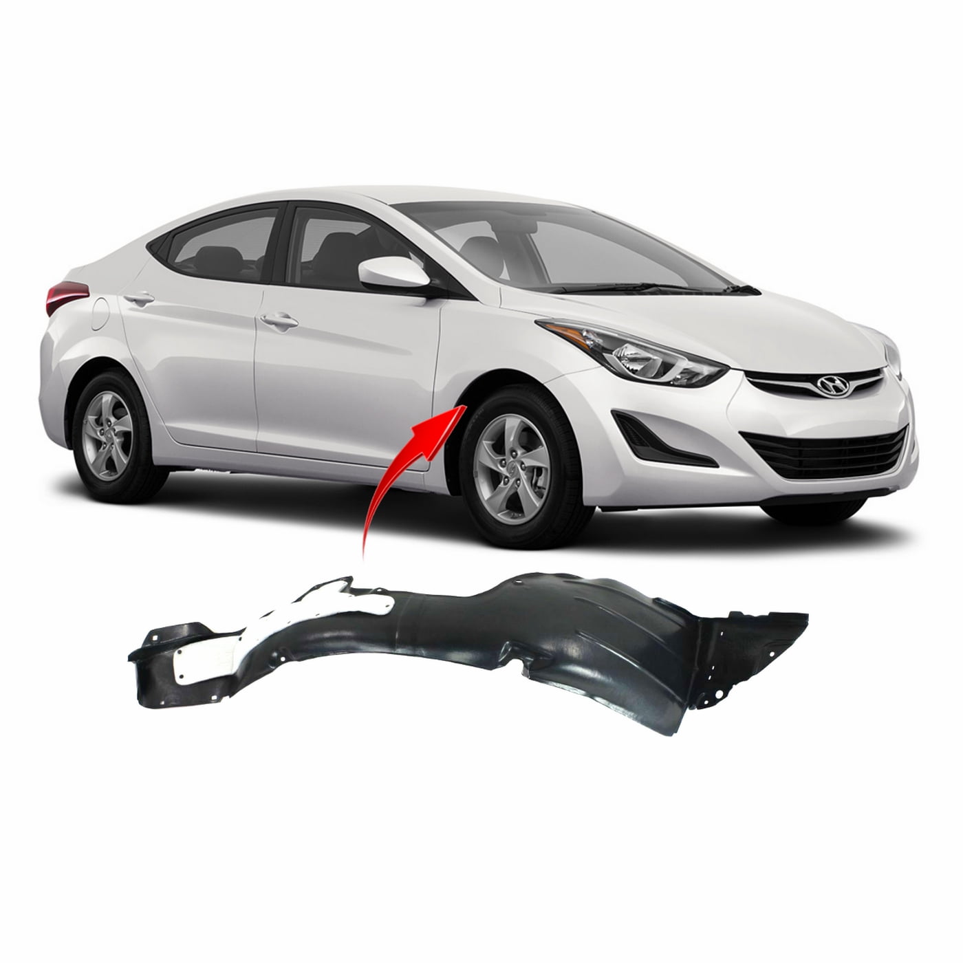 Front Left Fender Liner - Compatible with 2017 - 2018 Hyundai Elantra