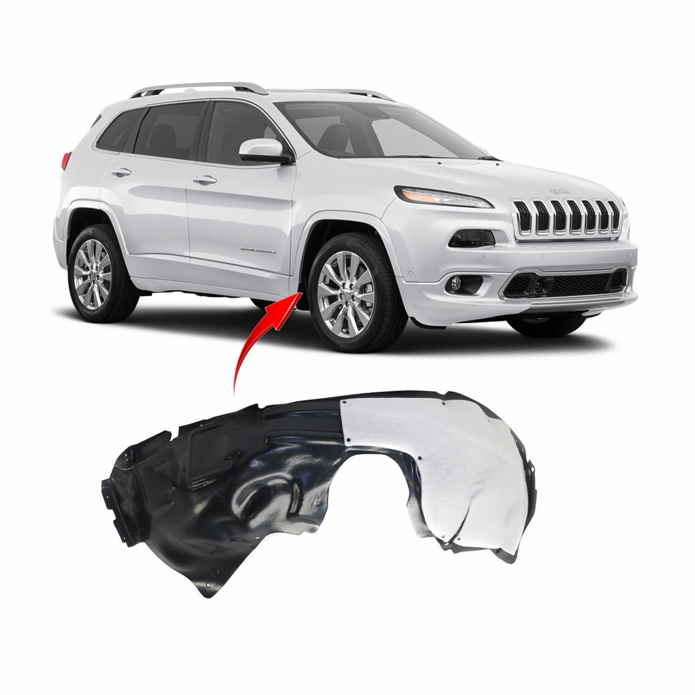 Front Right Inner Fender Liner – Black, Fits 2019-2022 Jeep Cherokee – AM Autoparts Direct Replacement