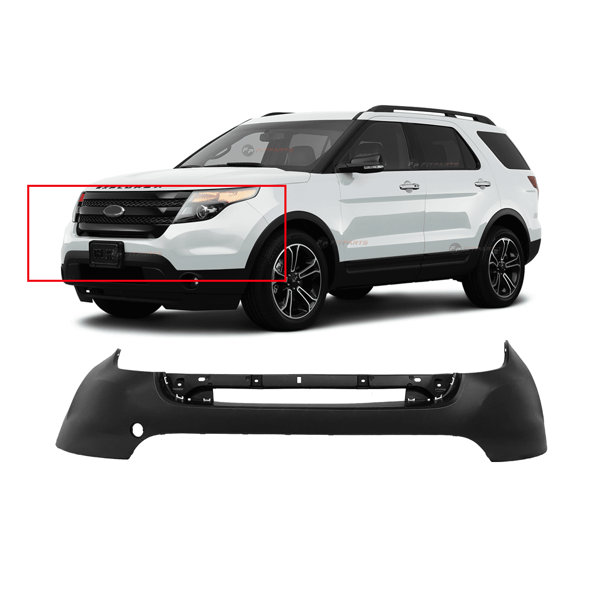 Sherman Parts Rear Bumper Cover without Sensor with Appear Pack & Opening Molding for 2002-2010