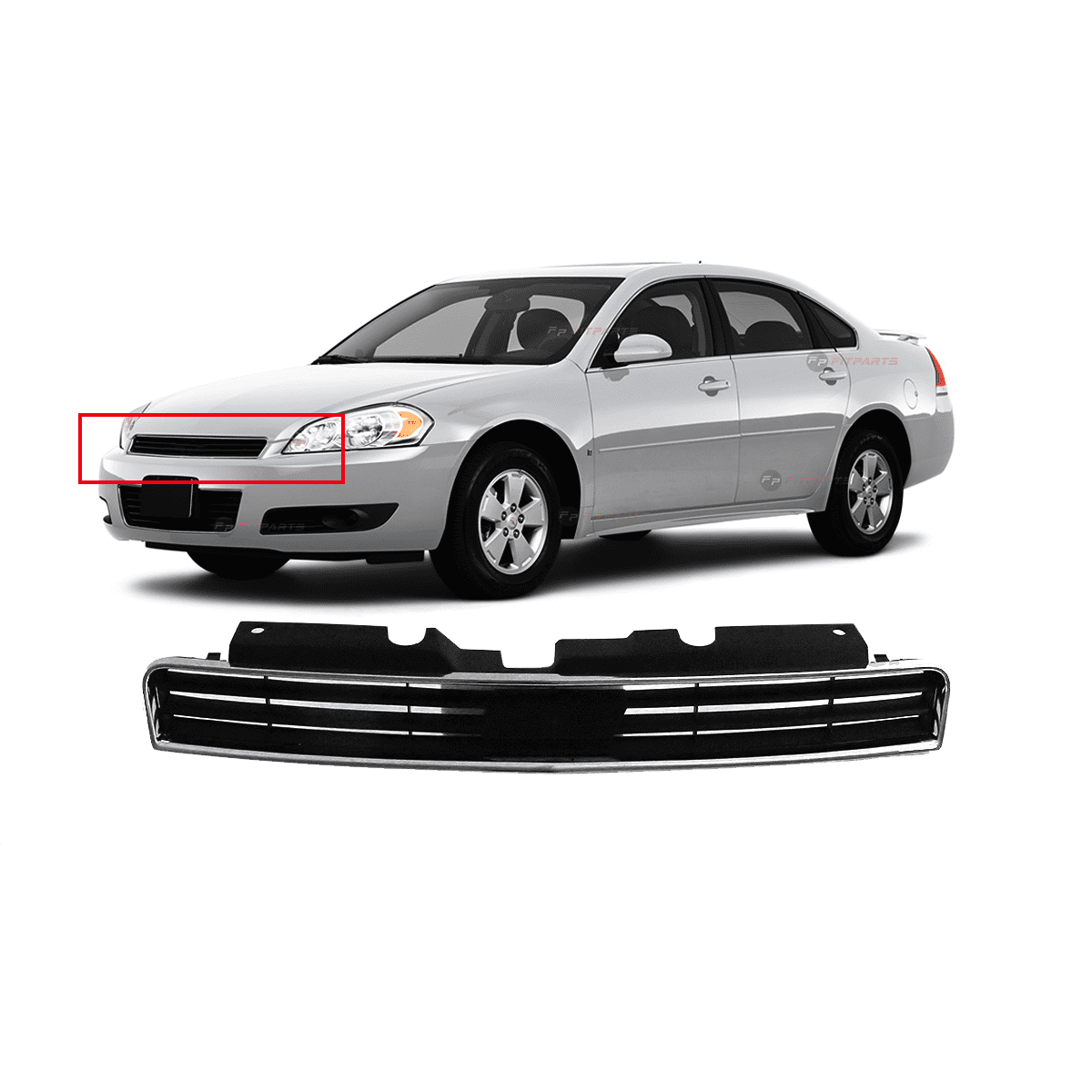 DCP Front Upper Grille For Chevrolet Impala 2006-2011 \u0026 Monte Carlo  10333709 - Walmart.com, image size:1200x1200