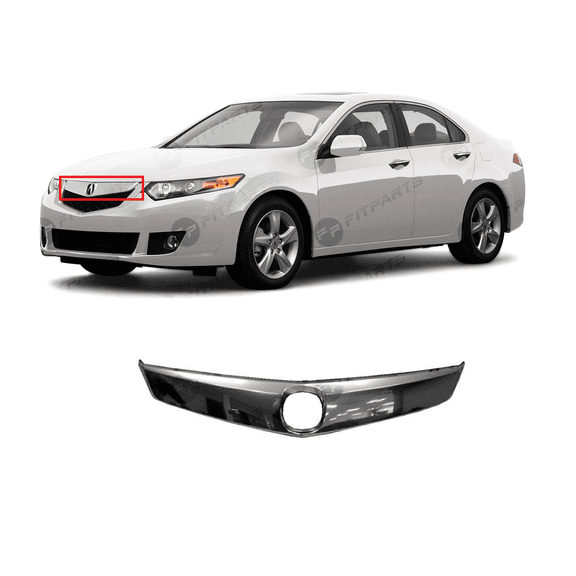 DCP Front Upper Satin Chrome Moulding for 2009-2010 Acura TSX 2.4L 3.5L 09-10 71122TL2A00