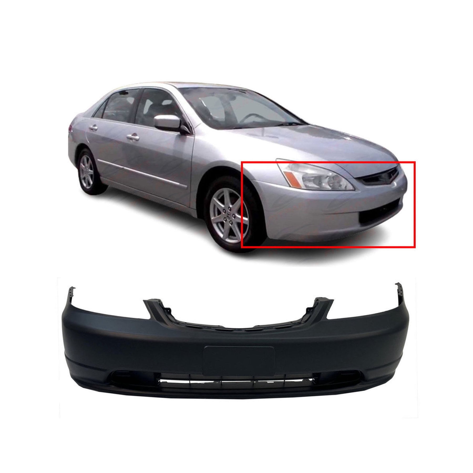 Primed Front Bumper Cover – Fits 2001–2003 Honda Civic Coupe & Sedan – HO1000197