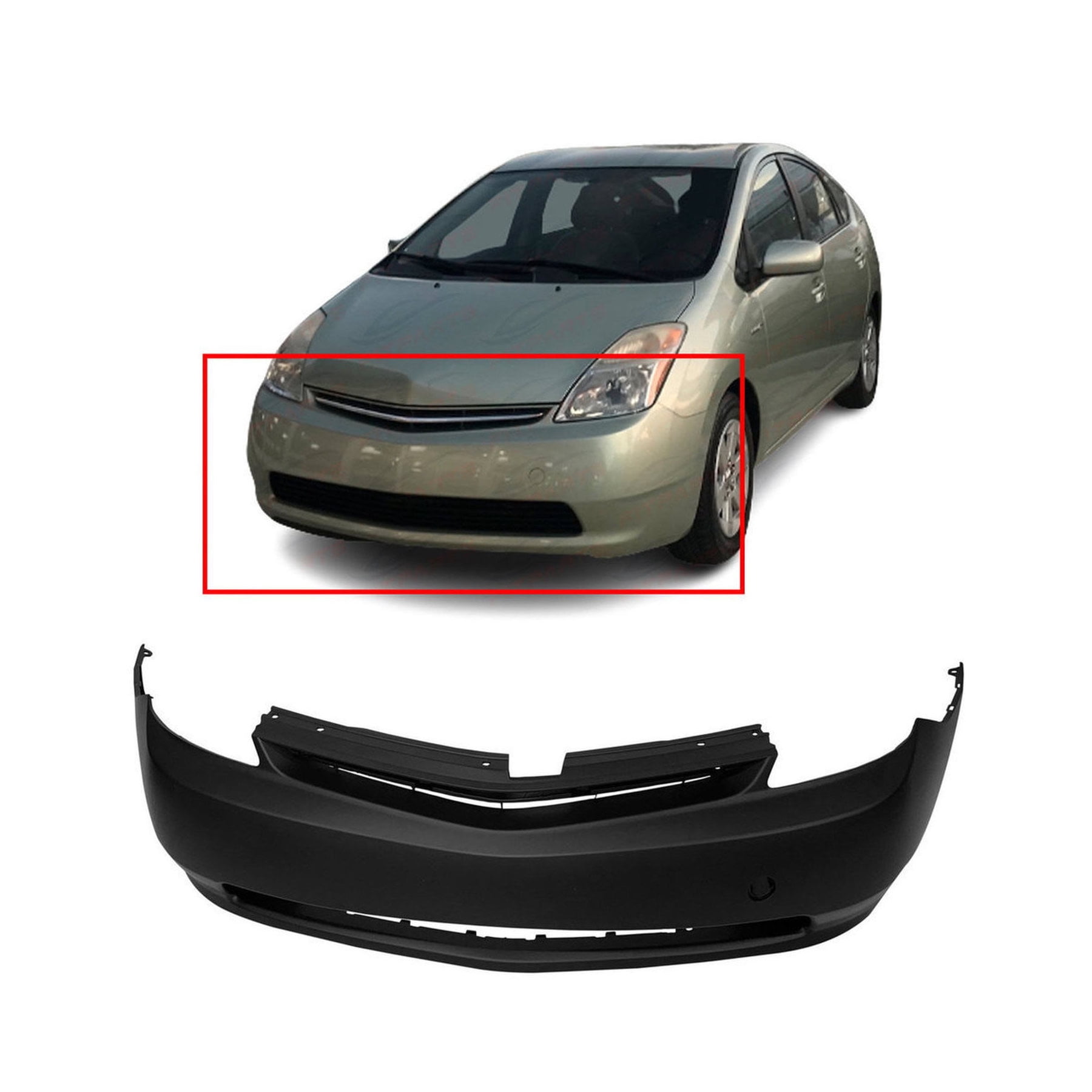 CAPA Certified Front Bumper Cover For 2010-2011 Toyota Prius - Primed W/ Fog Lamp Holes