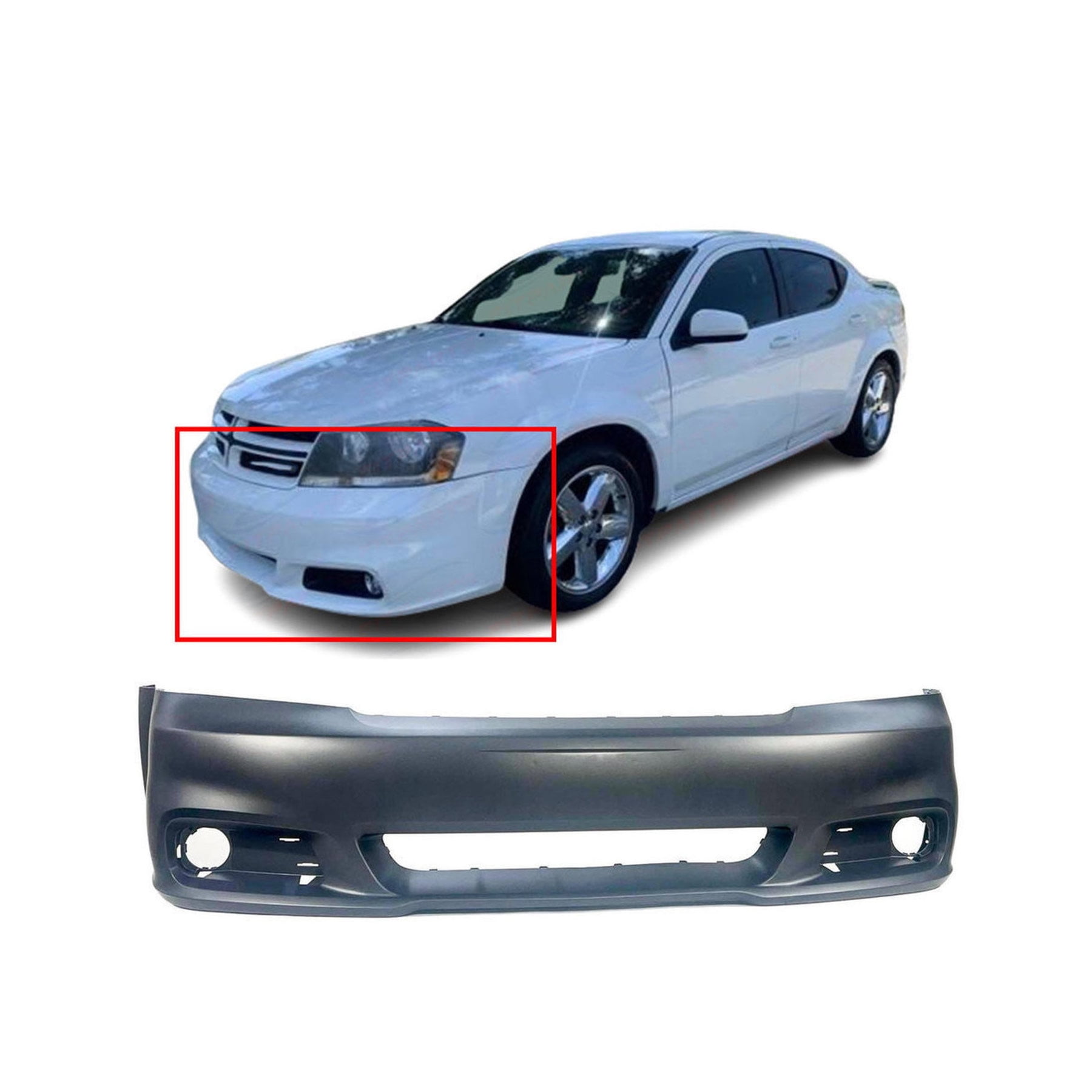 DCP Primed Front Bumper Cover Fascia for 2011 2012 2013 2014 Dodge Avenger CH1000996