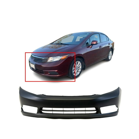 DCP Primed Front Bumper Cover Fascia for 2012 Honda Civic Sedan EX EX-L Si