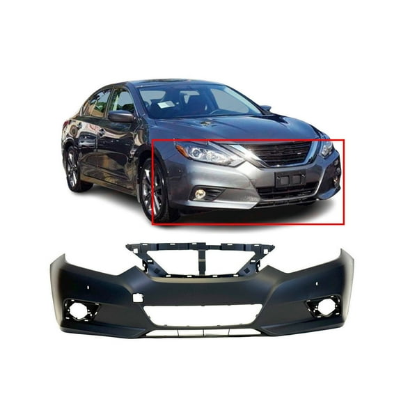 DCP Primed Front Bumper Cover Fascia for 2016-2018 Nissan Altima w/ Park Ast