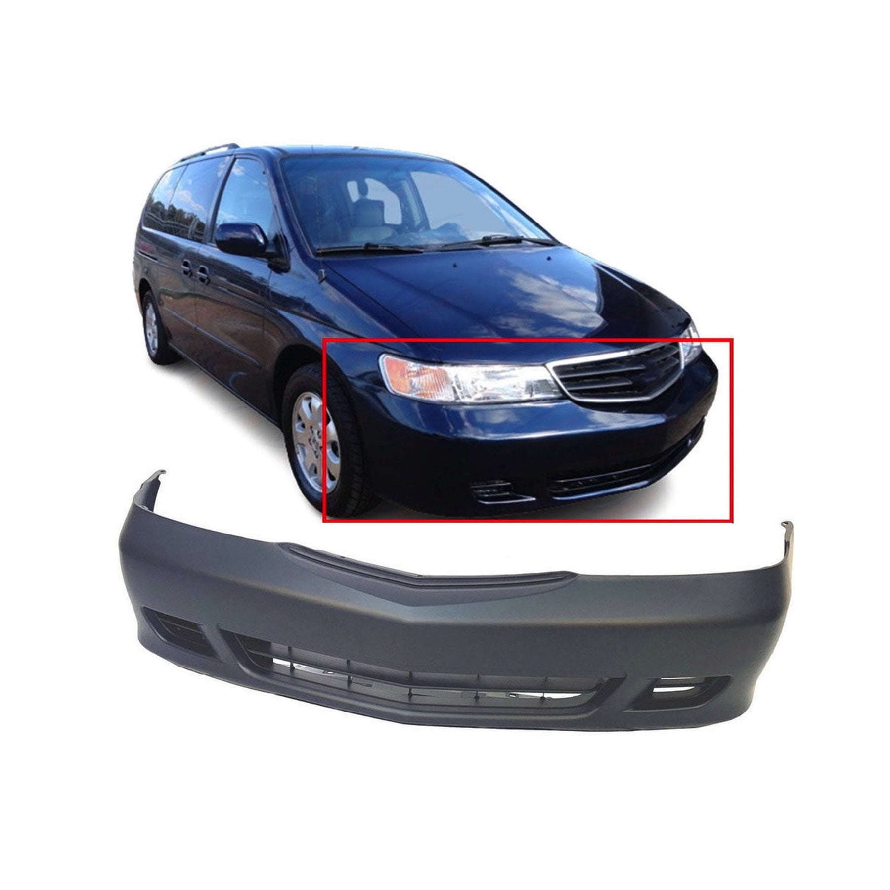 DCP Primed Front Bumper Cover for 1999-2004 Honda Odyssey EX LX EX-L ...