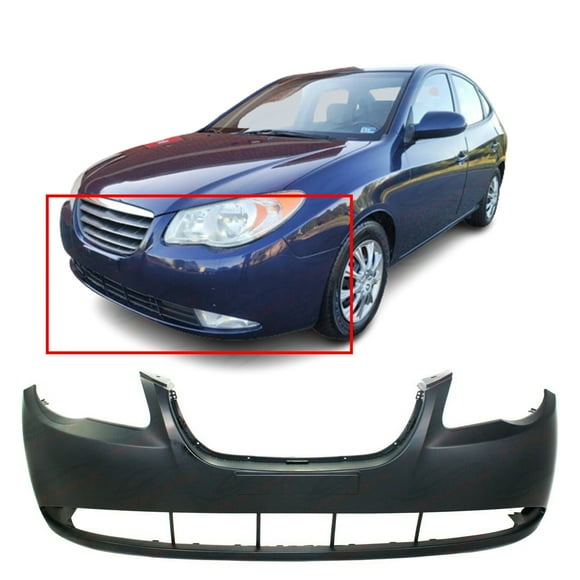 DCP Primed Front Bumper Cover for 2007-2010 Hyundai Elantra Sedan 4 07-10 TO1000355