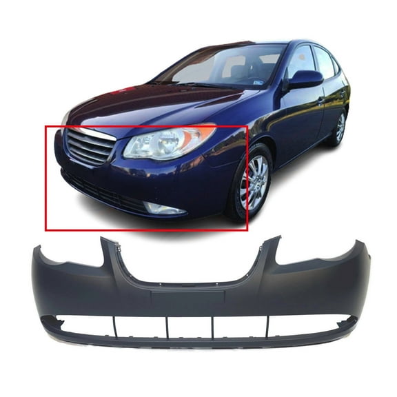 DCP Primed Front Bumper Cover for 2007-2010 Hyundai Elantra Sedan 4 07-10 TO1000355