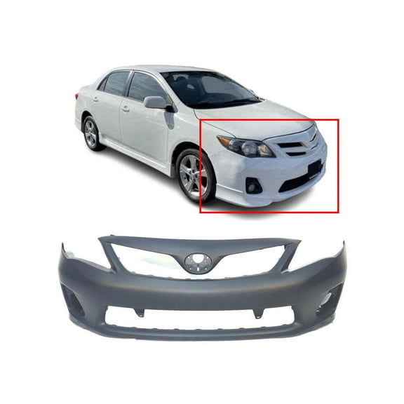 DCP Primed Front Bumper Cover for 2011-2013 Toyota Corolla S XRS TO1000373