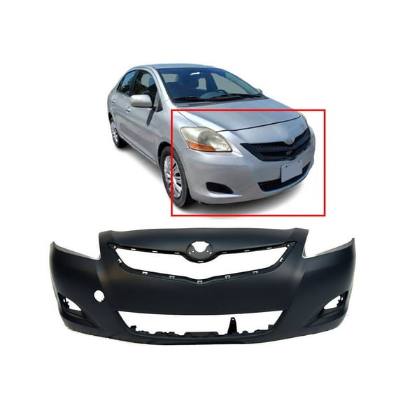 DCP Primed Front Bumper Fascia for 2007-2012 Toyota Yaris 5211952934 TO1000321 Sedan
