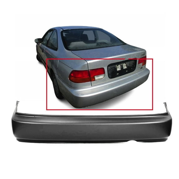 DCP Primed Rear Bumper Cover Fascia for 1996-1998 Honda Civic DX EX GX HX Si LX HO1100178