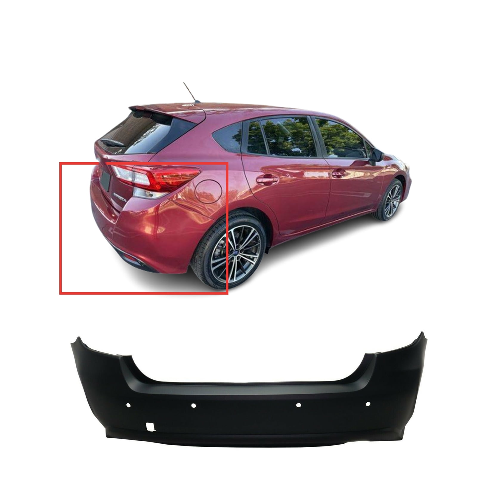 DCP Primed Rear Bumper Cover Fascia for 20172020 Subaru Impreza Base