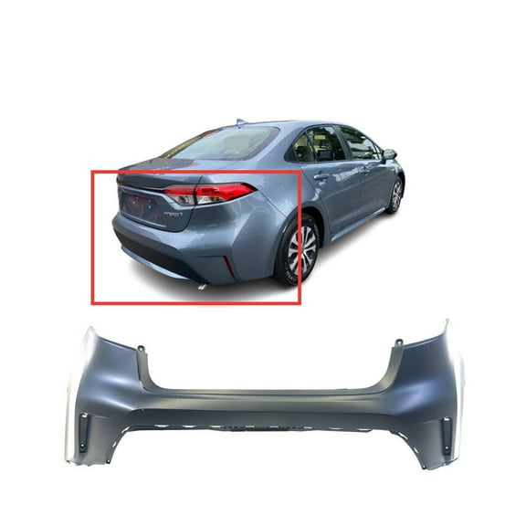 DCP Primed Rear Bumper Cover Fascia for 2020-2022 Toyota Corolla Hybrid L LE SE XLE