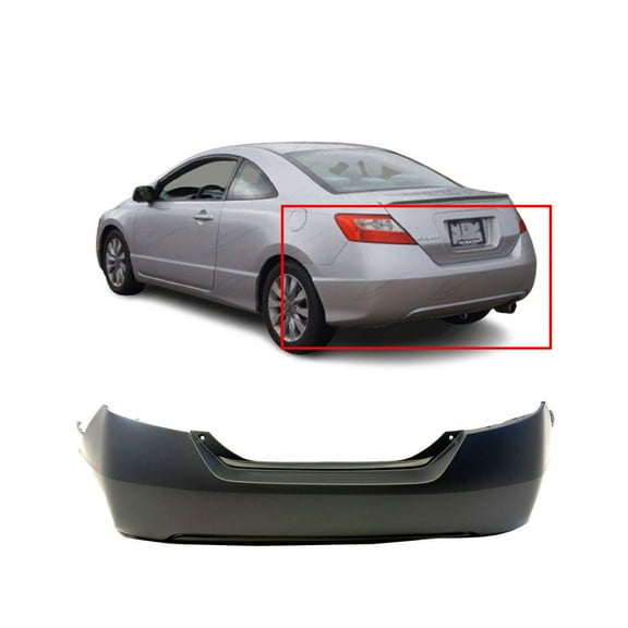 DCP Primed Rear Bumper Cover for 2006-2011 Honda Civic Coupe 04715SVAA90ZZ HO1100234
