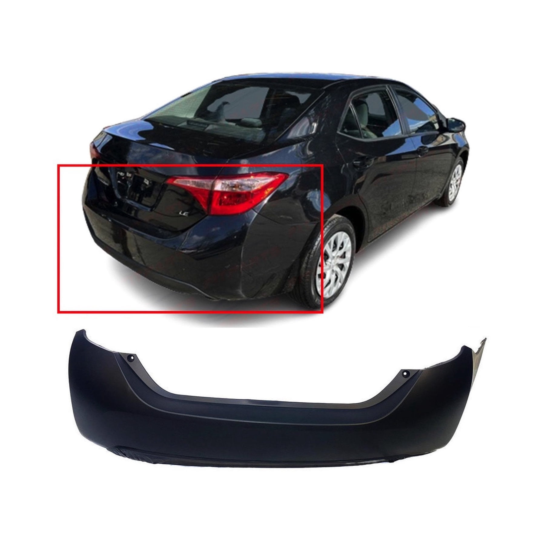 DCP Primed Rear Bumper Cover for 2014-2019 Toyota Corolla 5215903901 ...