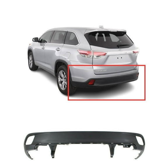 DCP Primed Rear Lower Bumper Cover Fascia for 2014-2019 Toyota Highlander LE SE XLE