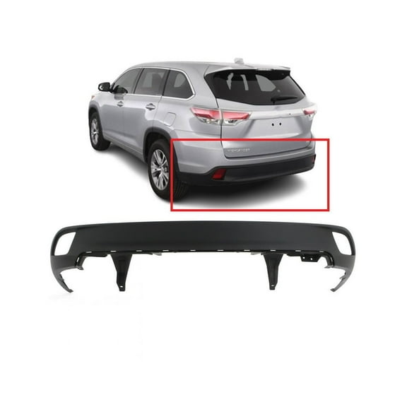 DCP Primed Rear Lower Bumper Cover Fascia for 2014-2019 Toyota Highlander LE SE XLE