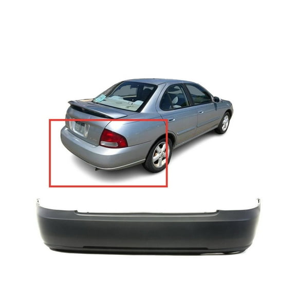 DCP Rear Bumper Cover For 2000-2003 Nissan Sentra Primed w/ Side Marker Holes