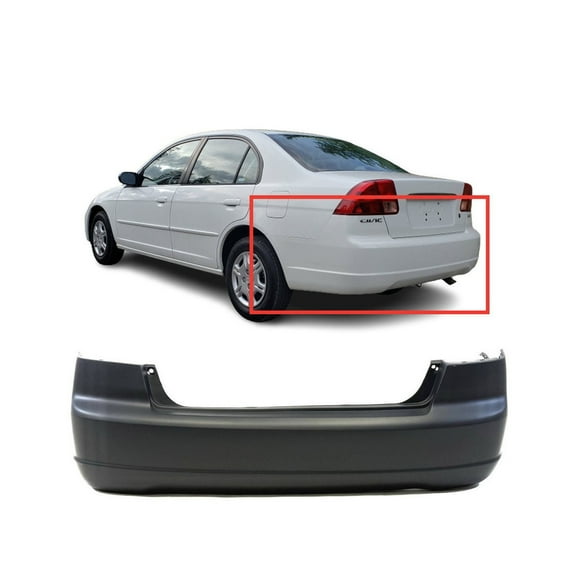 DCP Rear Bumper Cover For 2001-2003 Honda Civic Sedan Primed DX EX GX LX Hybrid