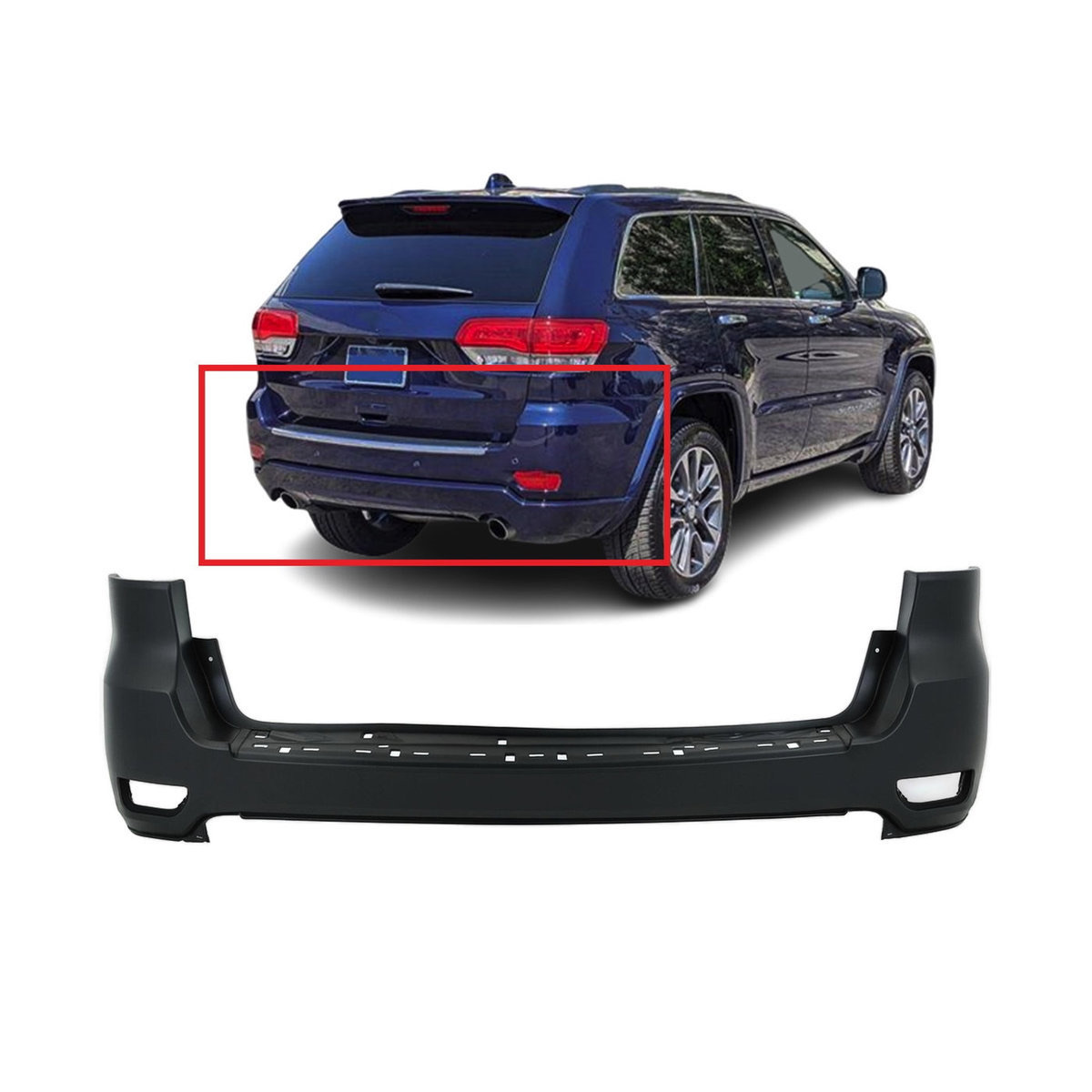 Yellowspeed Lower Rear Bumper Cover For 2011-2021 Jeep Grand Cherokee – No Tow Holes, Black