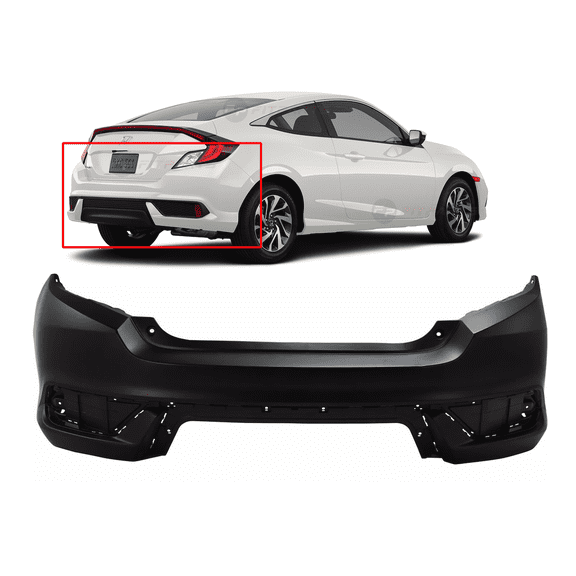 DCP Rear Bumper Cover For 2016-2020 Honda Civic Primed HO1100297