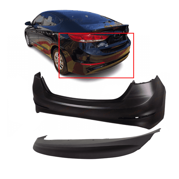 DCP Rear Bumper Cover Kit for 2017 2018 Hyundai Elantra HY1100212 HY1195118
